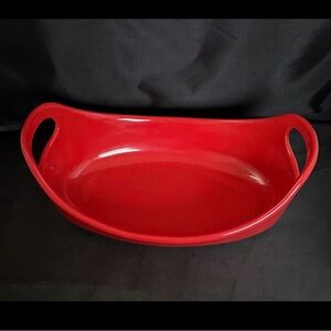 Rachael Ray Red Stoneware Oval 1.25 Quart Baking Dish EUC